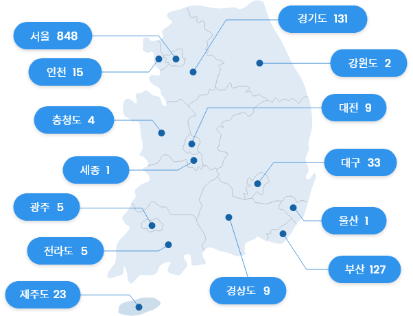 전국 단위 스타트업 네트워크 지도 사진